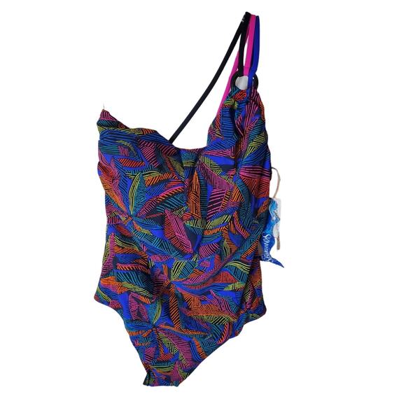Skinny Dippers One Shoulder One Piece Swimsuit, NWT, Medium - Picture 1 of 6